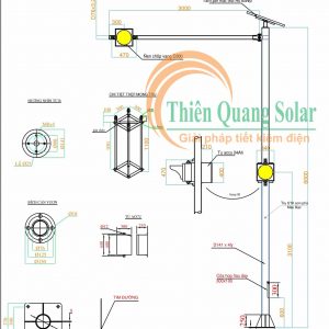 Đèn tín hiệu giao thông năng lượng mặt trời TQS-D300 đèn đôi